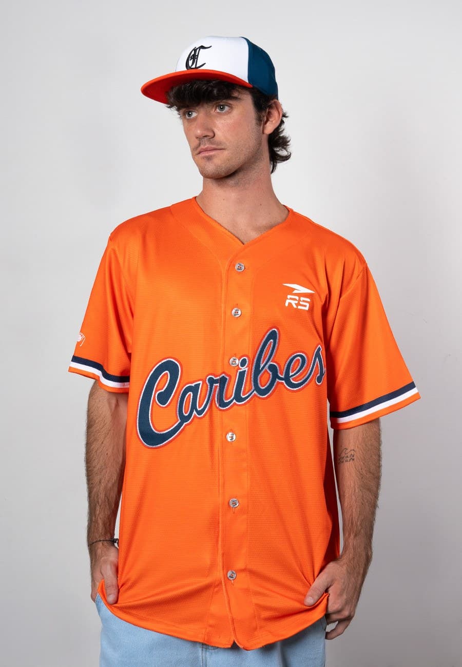 CAMISA OFICIAL VISITA CABALLERO CARIBES - NARANJA - 1