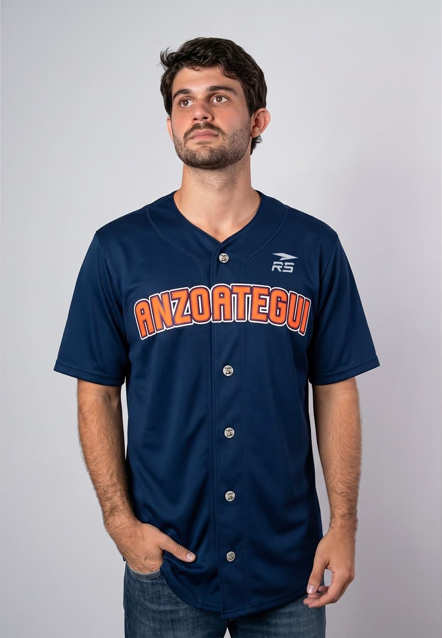 CAMISA OFICIAL ALTERNATIVO CABALLERO CARIBES  - AZUL OSCURO - 1