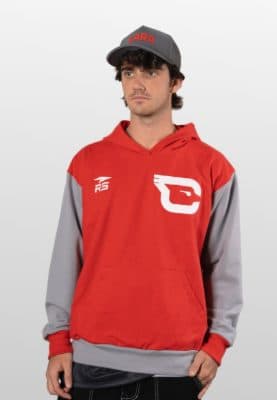 HOODIE OFICIAL UNISEX CARDENALES DE LARA  - ROJO/GRIS