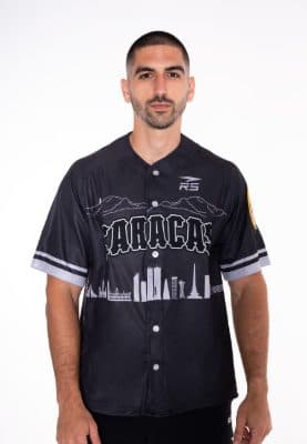 CAMISA DE JUEGO OFICIAL CABALLERO CAMPEONES LEONES DEL CARACAS -  NEGRO/GRIS
