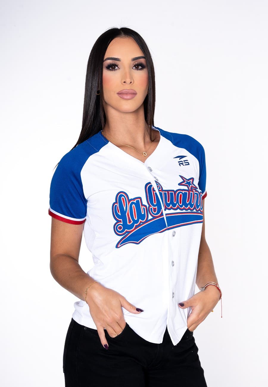 CAMISA OFICIAL  ALTERNATIVA I DAMA TIBURONES DE LA GUAIRA BLANCO/AZUL - 2