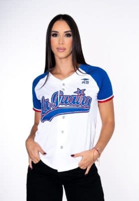 CAMISA OFICIAL  ALTERNATIVA I DAMA TIBURONES DE LA GUAIRA BLANCO/AZUL