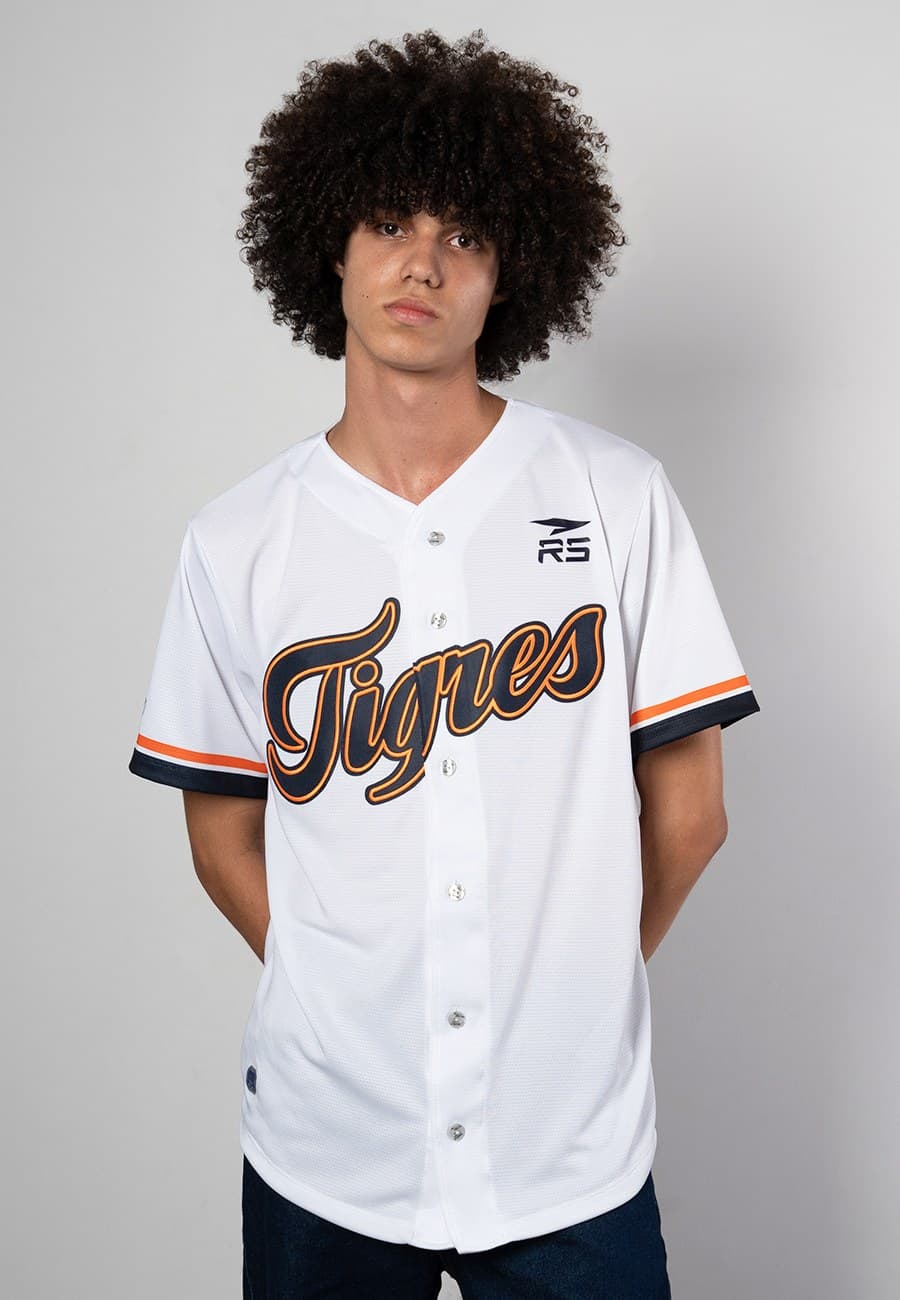 CAMISA OFICIAL HOME CABALLERO TIGRES DE ARAGUA - BLANCO/NARANJA