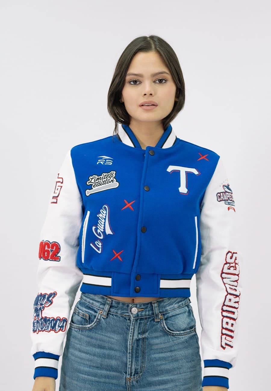 BOMBER JACKET 2.0 WOMEN TIBURONES 24-25 - BLUE/WHITE